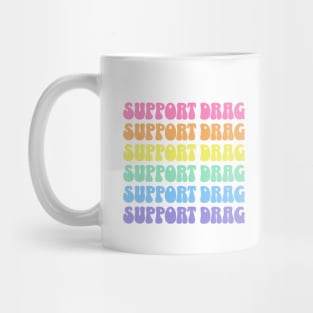 Support Drag Shows LGBTQ Pride Retro Rainbow T-Shirt Back Print Mug